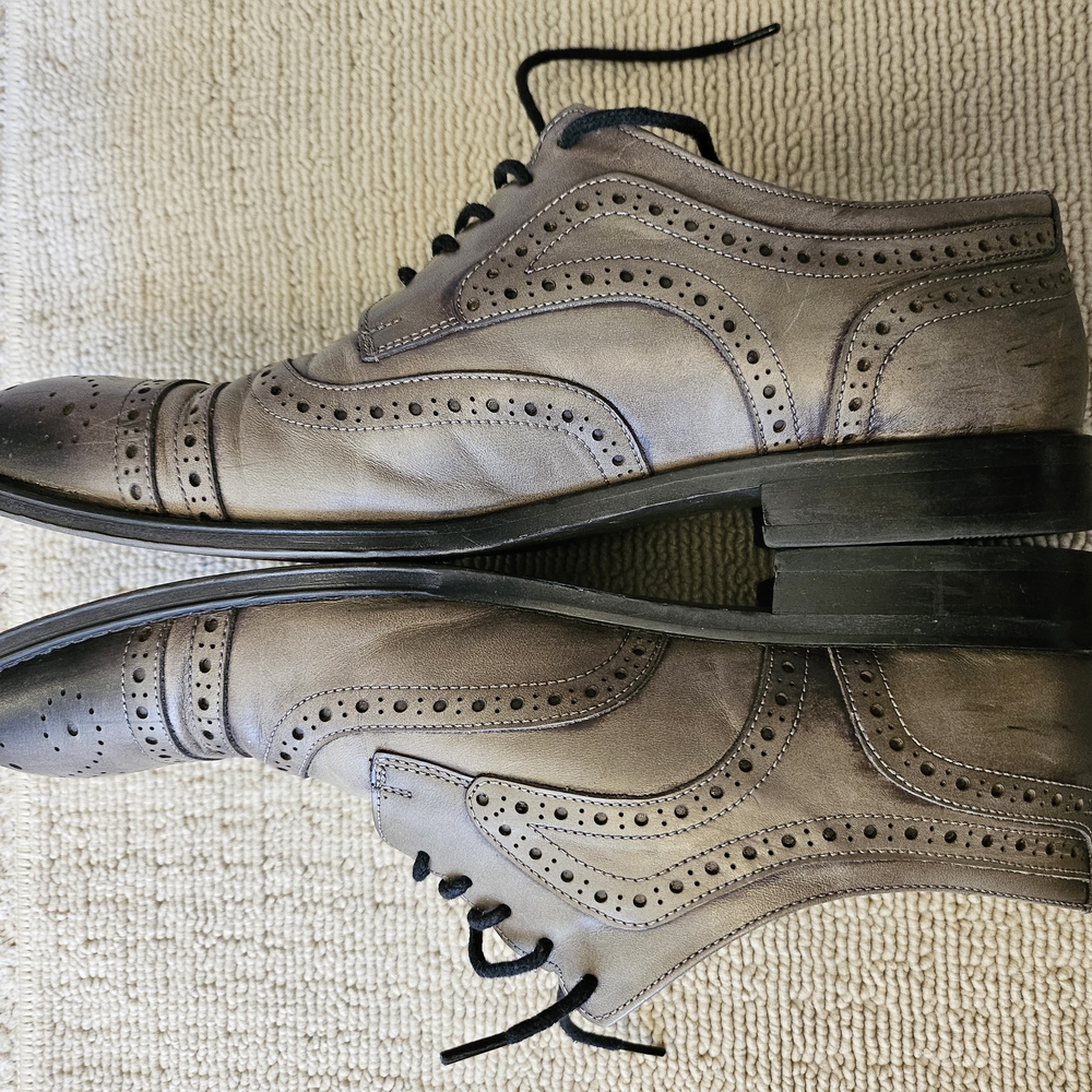 Men's Metal Gray Oxford Shoes Size 10 - Picture 2 of 8